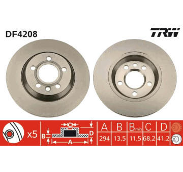 Brzdový kotouč TRW DF4208