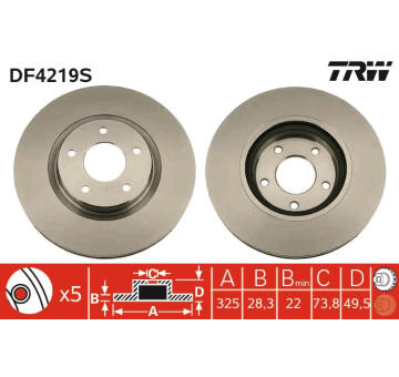 Brzdový kotouč TRW DF4219S