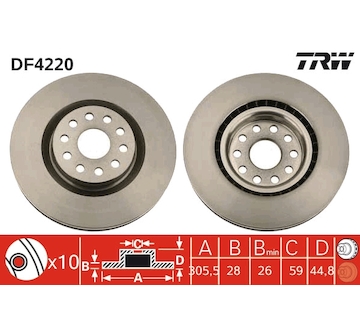 Brzdový kotouč TRW DF4220