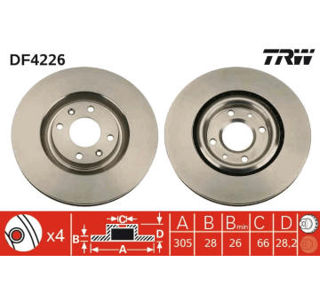 Brzdový kotouč TRW DF4226