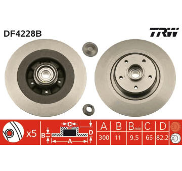 Brzdový kotouč TRW DF4228BS