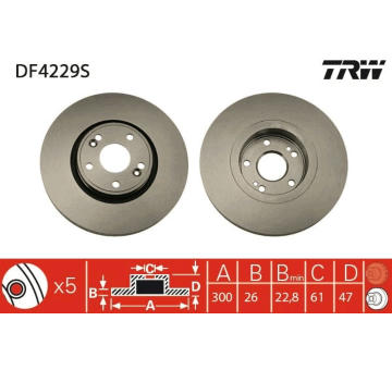 Brzdový kotouč TRW DF4229S