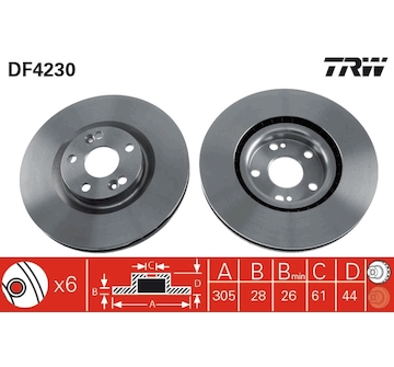 Brzdový kotouč TRW DF4230