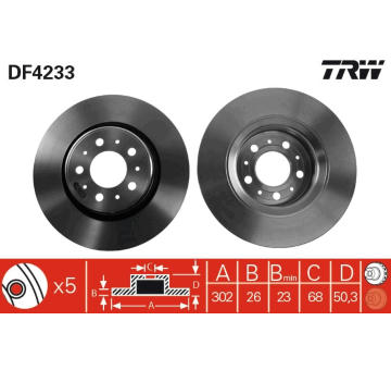 Brzdový kotouč TRW DF4233