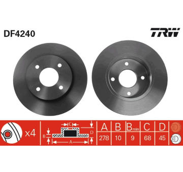 Brzdový kotouč TRW DF4240