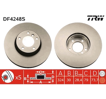 Brzdový kotouč TRW DF4248S