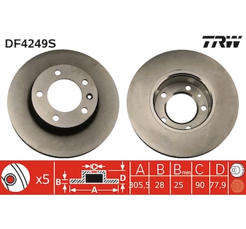 Brzdový kotouč TRW DF4249S