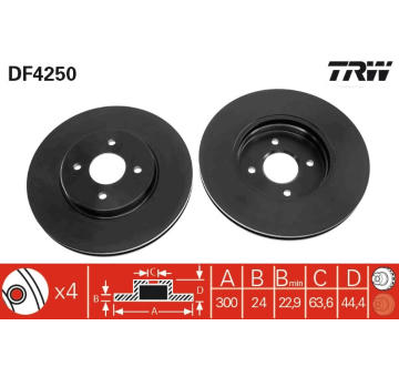 Brzdový kotouč TRW DF4250