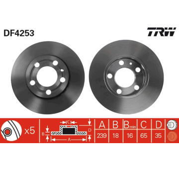 Brzdový kotouč TRW DF4253