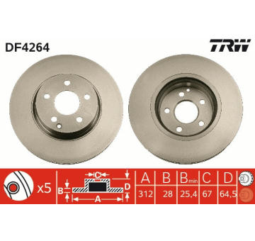 Brzdový kotouč TRW DF4264