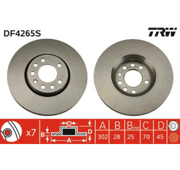 Brzdový kotouč TRW DF4265S