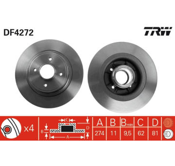 Brzdový kotouč TRW DF4272