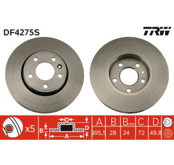 Brzdový kotouč TRW DF4275S