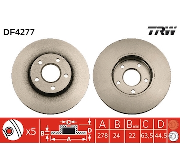 Brzdový kotouč TRW DF4277