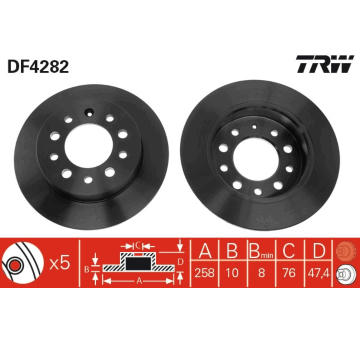 Brzdový kotouč TRW DF4282