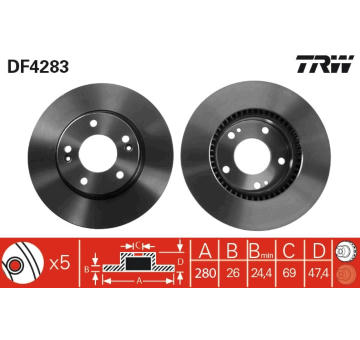 Brzdový kotouč TRW DF4283