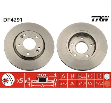 Brzdový kotouč TRW DF4291