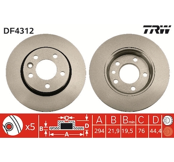 Brzdový kotouč TRW DF4312