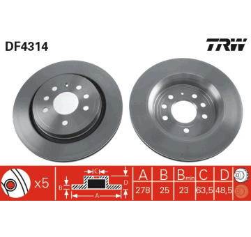 Brzdový kotouč TRW DF4314