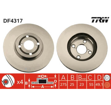 Brzdový kotouč TRW DF4317