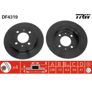 Brzdový kotouč TRW DF4319