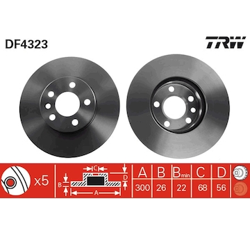 Brzdový kotouč TRW DF4323