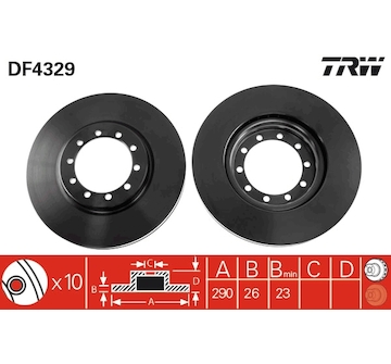 Brzdový kotouč TRW DF4329