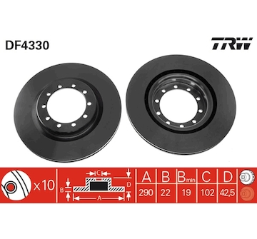 Brzdový kotouč TRW DF4330