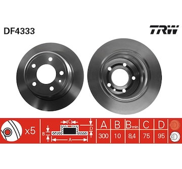 Brzdový kotouč TRW DF4333