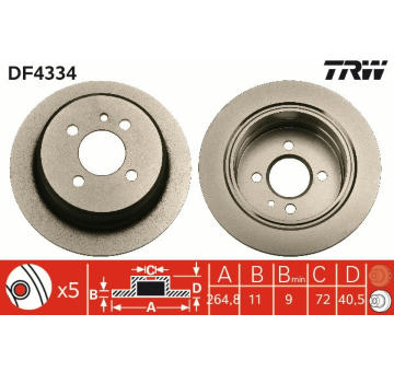 Brzdový kotouč TRW DF4334