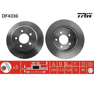 Brzdový kotouč TRW DF4336