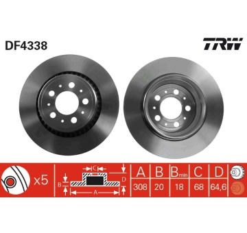 Brzdový kotouč TRW DF4338