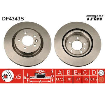 Brzdový kotouč TRW DF4343S