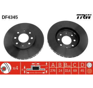 Brzdový kotouč TRW DF4345