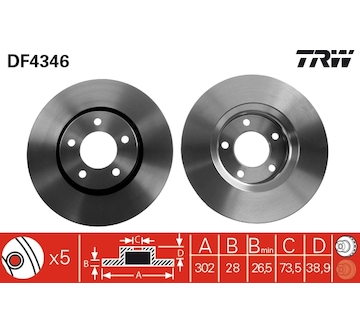 Brzdový kotouč TRW DF4346