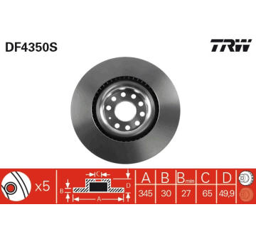 Brzdový kotouč TRW DF4350S