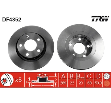 Brzdový kotouč TRW DF4352