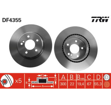 Brzdový kotouč TRW DF4355