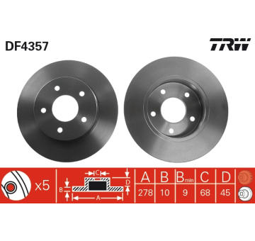 Brzdový kotouč TRW DF4357