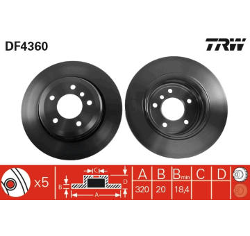 Brzdový kotouč TRW DF4360