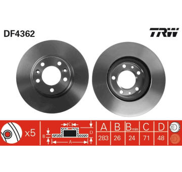 Brzdový kotouč TRW DF4362