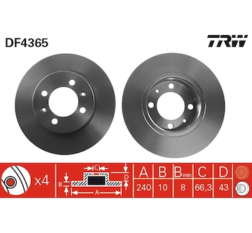 Brzdový kotouč TRW DF4365