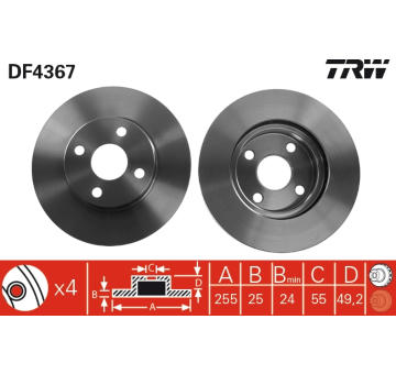 Brzdový kotouč TRW DF4367