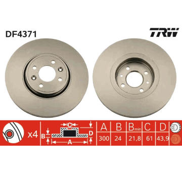 Brzdový kotouč TRW DF4371