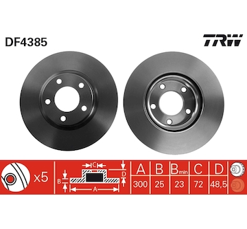 Brzdový kotúč TRW DF4385