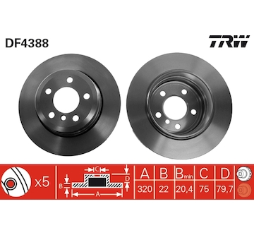 Brzdový kotouč TRW DF4388