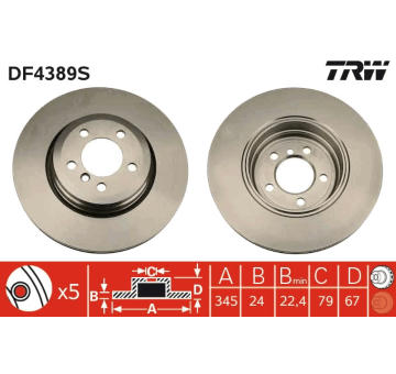 Brzdový kotouč TRW DF4389S