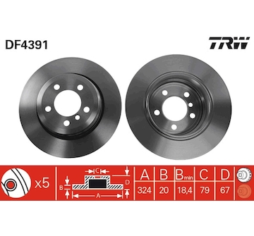 Brzdový kotouč TRW DF4391