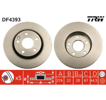 Brzdový kotouč TRW DF4393