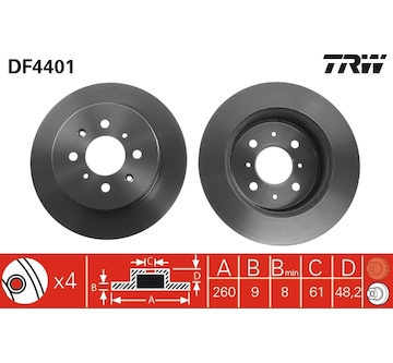 Brzdový kotouč TRW DF4401